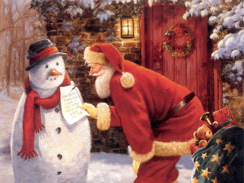 Christmas : Santa Claus. Animated christmas, Vintage christmas cards, Vintage christmas HD wallpaper