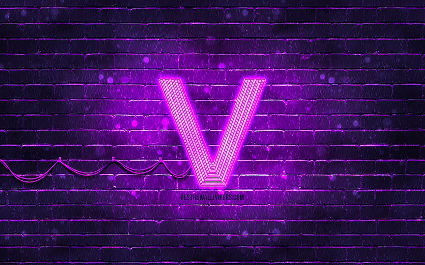 WayV violet logo, , violet brickwall, WayV logo, brands, WayV neon logo ...