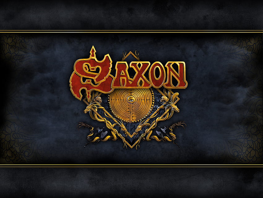 Saxon, синьо, тежко, музика, лого, череп, метал, група HD тапет