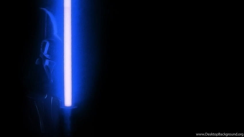 Star Wars: Darth Vader W/ Blu Lightsaber By Sedemsto On. Background, Black and Blue Star Wars HD wallpaper