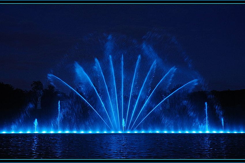 Blue Fountain, blue, cool, , fountain HD wallpaper