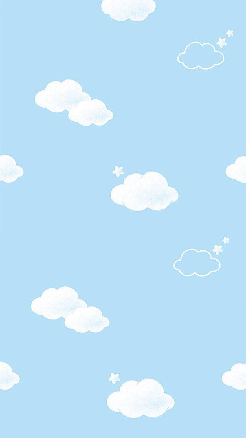 Telefone azul céu, nuvens estéticas azul pastel Papel de parede de celular HD