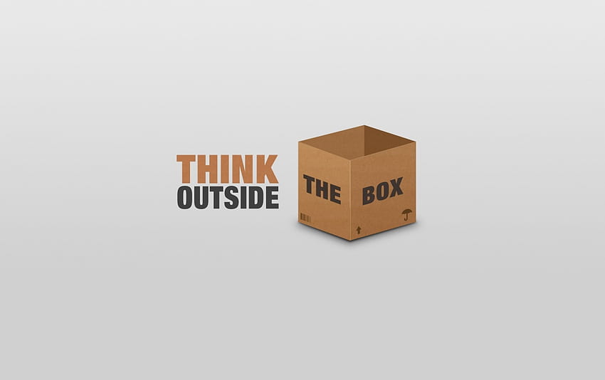 Мислете извън кутията. Think Outside The Box, Картонена кутия HD тапет