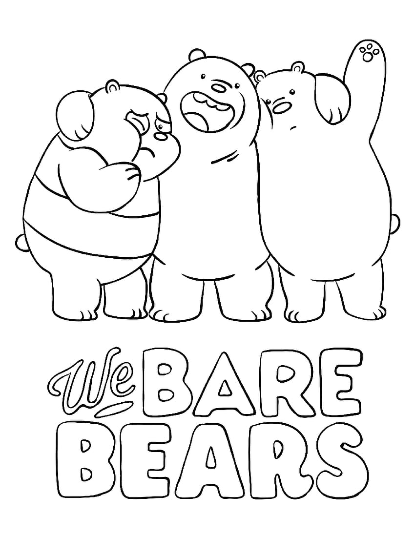 We Bare Bears Página para colorear - Imprimible para niños fondo de pantalla del teléfono