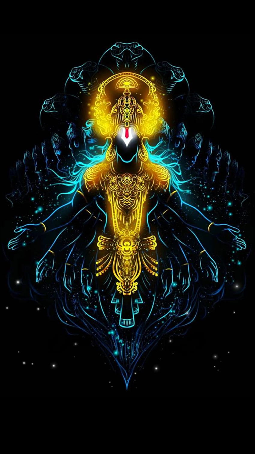Lord vishnu, art, neon art, spritual, god, digital art HD phone wallpaper |  Pxfuel