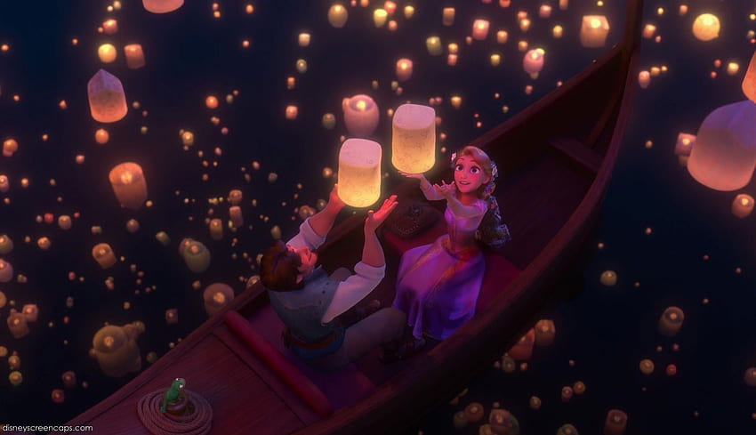 Director Jewels: Disney Challenge Tag 23: Bester magischer Moment in einem Film, Schwimmende Laternen HD-Hintergrundbild
