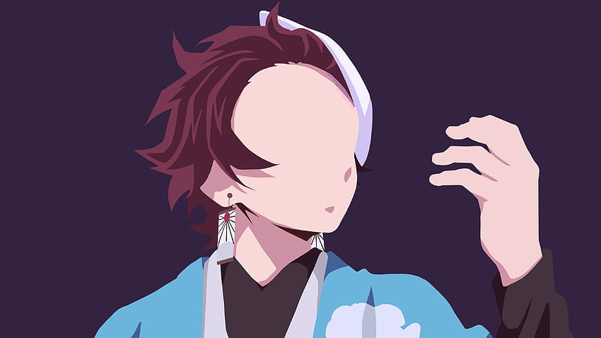 อัปโหลดใหม่) Tanjiro In Wisteria Forest: Vector (Minimalism) Art - () : R KimetsuNoYaiba, Demon Slayer Wisteria วอลล์เปเปอร์ HD