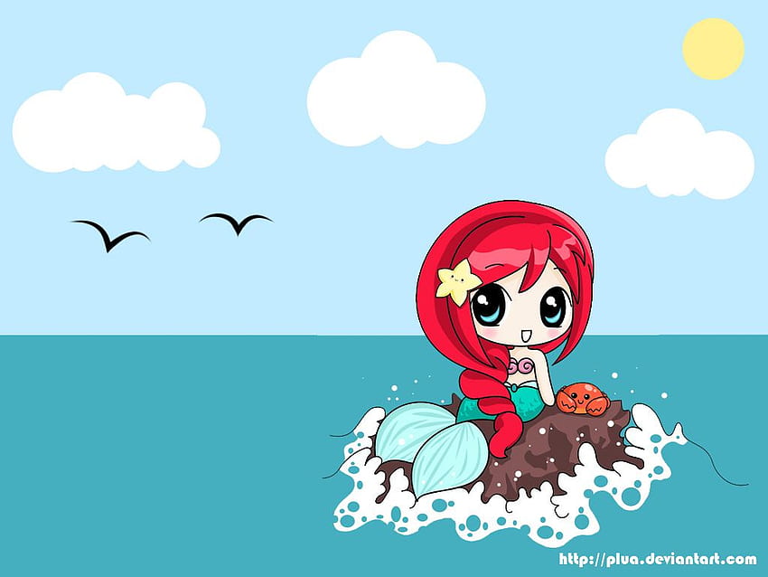 Cute Ariel, Kawaii Mermaid HD wallpaper