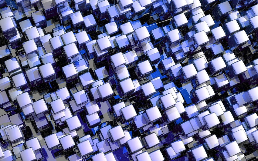 Violet, 3D, Glass, Space, Purple, Cubes, Multitude, Lots Of HD wallpaper