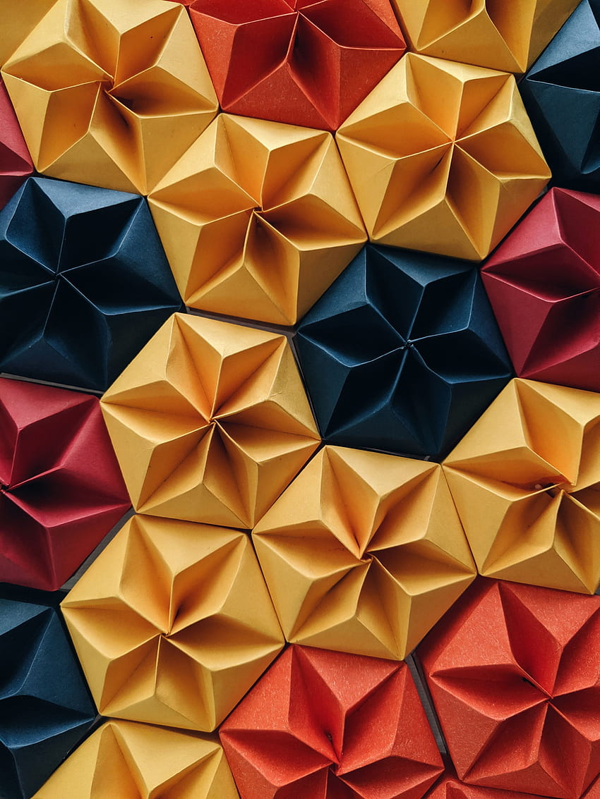 Multicolored, Motley, Texture, Textures, Shapes, Shape, Paper, Origami HD phone wallpaper