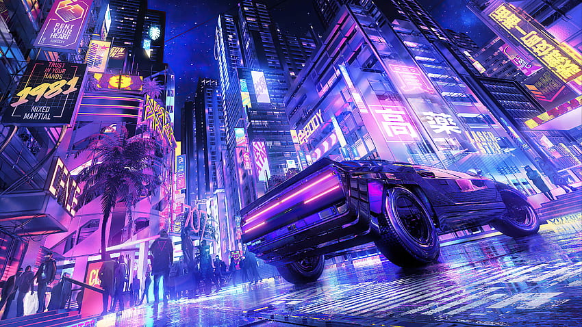 Club 707 Cyberpunk City , Cyberpunk Cityscape HD тапет