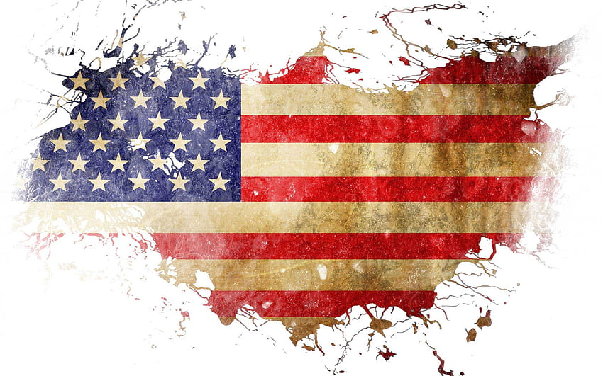 Flaga USA Wysoka Rozdzielczość Amerykańskiego Laptopa Tapeta HD