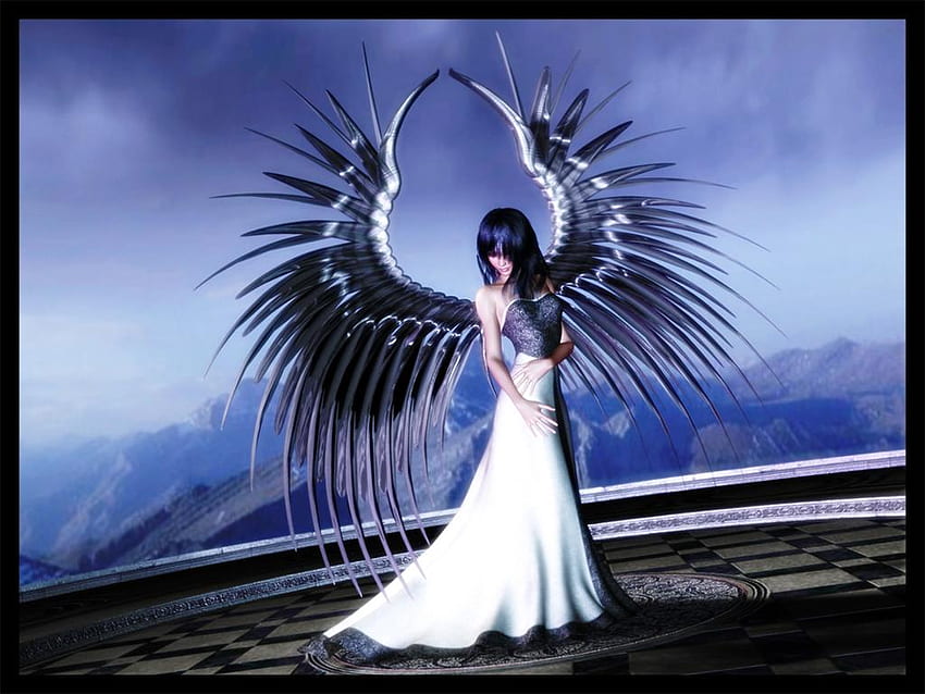 Angel, abstract, fantasy HD wallpaper