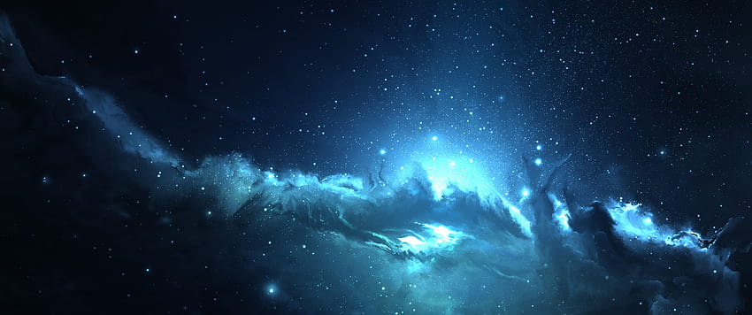 ultrawide, Astrografie, Weltall, Blau / HD-Hintergrundbild