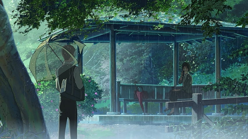 pluie, Le Jardin des Mots, Makoto Shinkai / et Mobile Backgrounds Fond d'écran HD