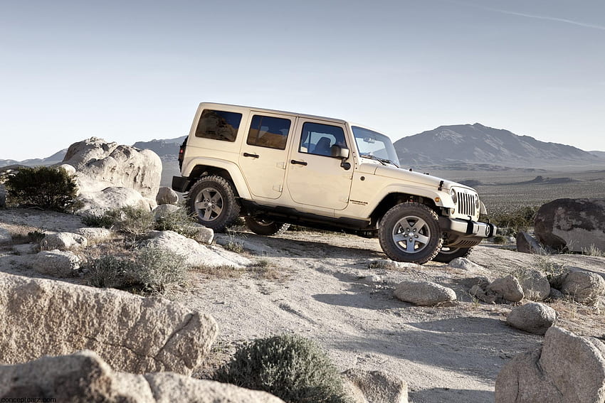 Mojave, white, jeep, 4x4 HD wallpaper