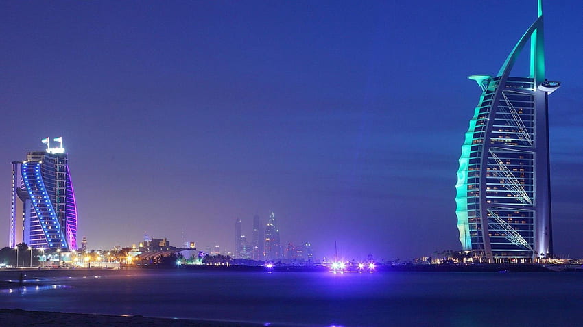 Burj Al Arab Dubai Birleşik Arap Emirlikleri Geceleri HD duvar kağıdı