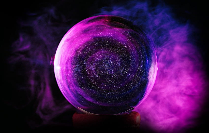 glass, smoke, blue, macro, purple, ball, glitter, Crystal Ball HD wallpaper