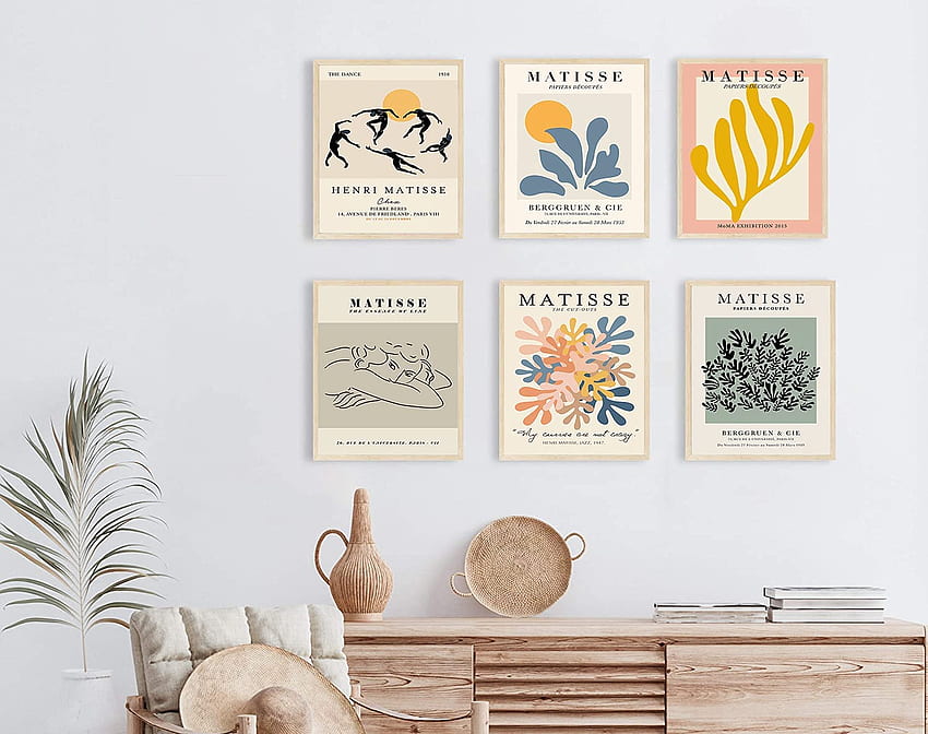 Kup Matisse Plakat Artwork Wystawa Kwiatowe nadruki Wall Art Henri Matisse Plakat Flower Market Znak Galeria ścienna mieszkania Dekoracja KISSWEN (30 cm x 40 cm x 6 szt. Bez ramy) Online W Tunezji. B09B3WKRB9 Tapeta HD
