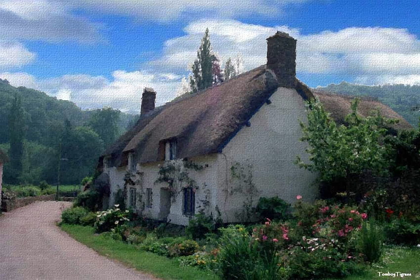 English Cottage, English Cottage Garden HD wallpaper