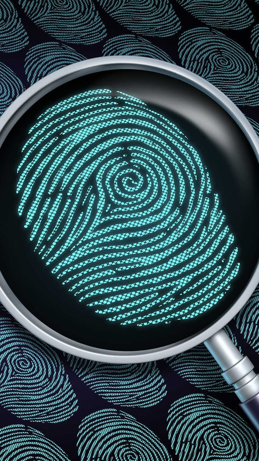 Fingerprint, Magnifying Glass, Background HD phone wallpaper