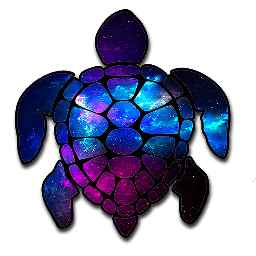 Żółw morski Galaktyka Przestrzeń kosmiczna Księżyc Gwiazdy Kosmiczne gazy Naklejka z żółwiem Tapeta na telefon HD