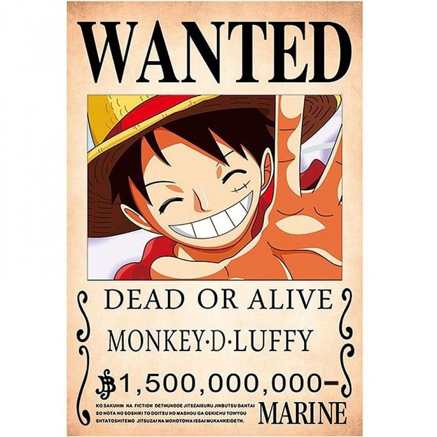 One Piece Anime New Arrived One Piece Anime Poster Monkey D Luffy 1 5 Billion Belly Berry Wanted Pos in 2020. Luffy, One piece anime, Стикери за плакати, Баунти Франки HD тапет за телефон