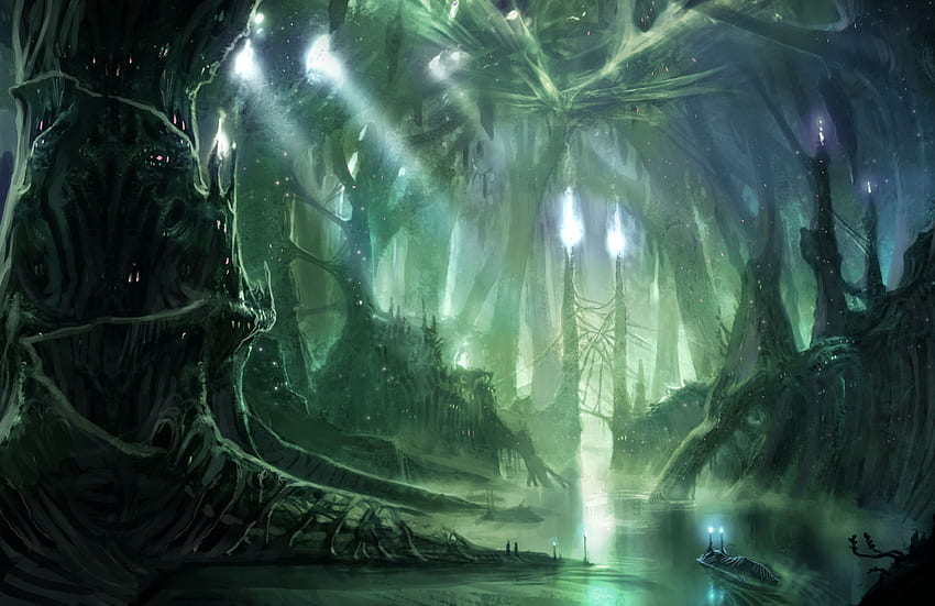 Fantasy Forest, Mystical HD wallpaper