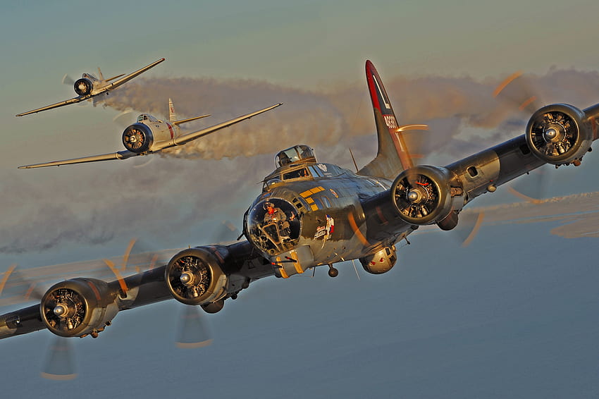 Gedenk Air Force B 17 Texas Raiders Flying Fortress Landing In Amarillo, B-17 HD-Hintergrundbild
