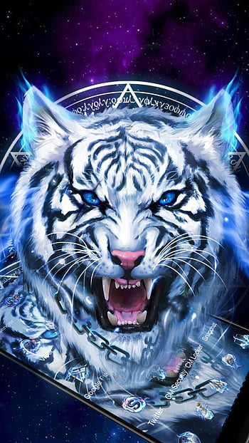 White tiger illustration HD wallpaper  Wallpaper Flare