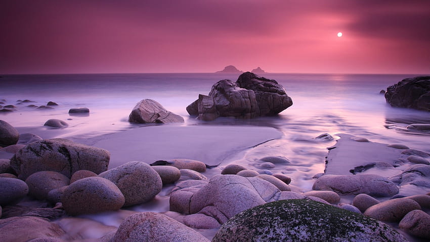 Pink Sunset , Pink Beach Dizüstü Bilgisayar HD duvar kağıdı