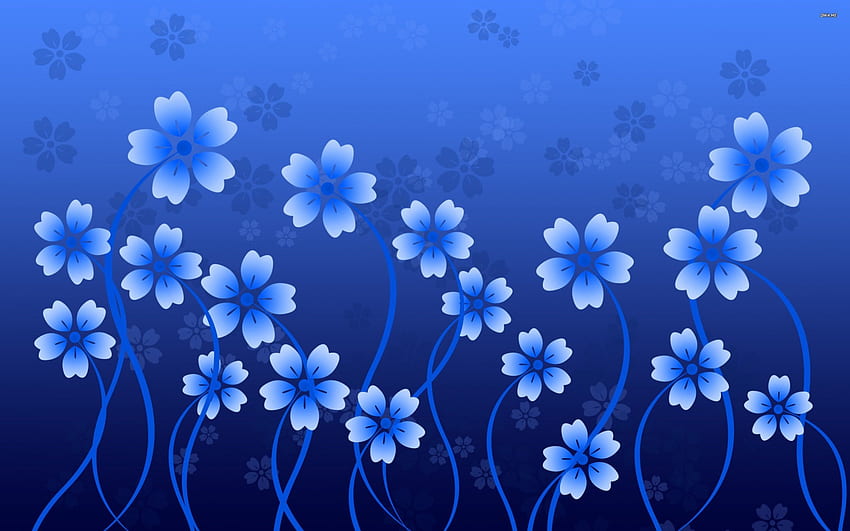 Blue Flower Abstract, otro, azul, abstracto, flores fondo de pantalla