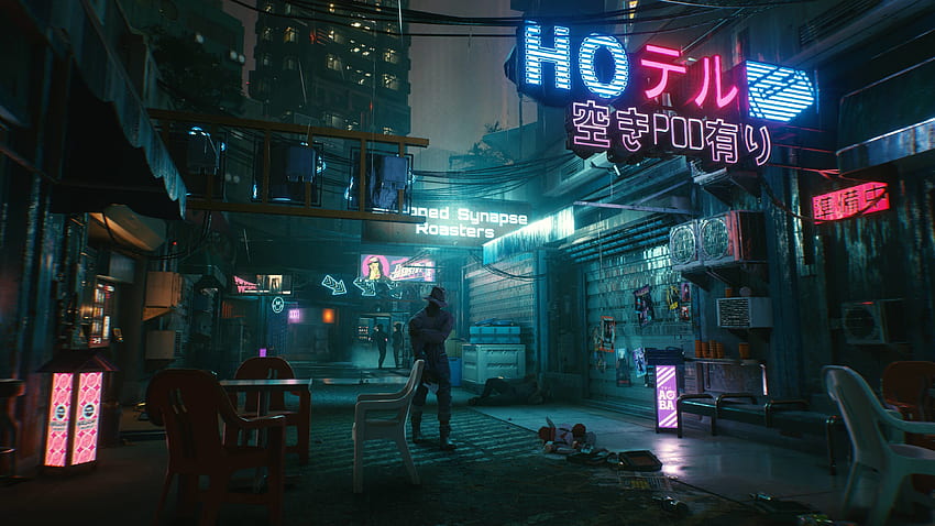 Cyberpunk Ronin in a Neon City - HD Mobile Walls