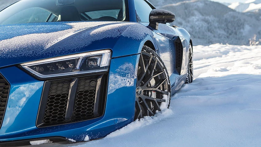 V10 SNOW=FUN! - 2018 AUDI R8 V10 PLUS (610hp、V10 NA) - 冬、ブルー Audi R8 高画質の壁紙