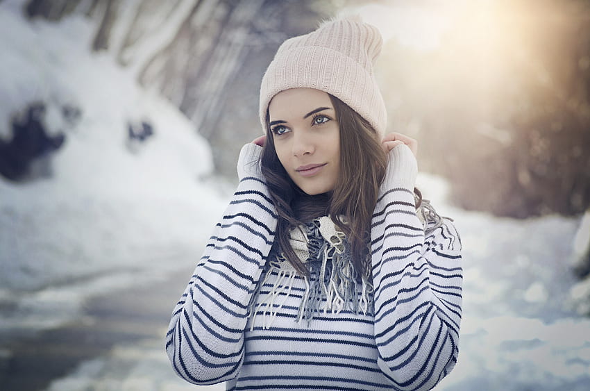 Winter, outdoor, girl model HD wallpaper | Pxfuel