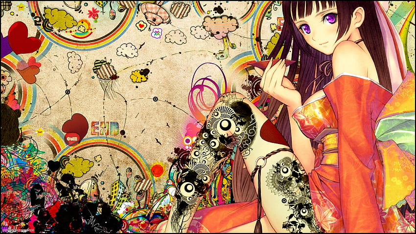 Dark Anime Art Colorful Girl [] for your , Mobile & Tablet. Explore Anime Rainbow . Rainbow for Computer, Rainbow for , Colorful Anime PC HD wallpaper