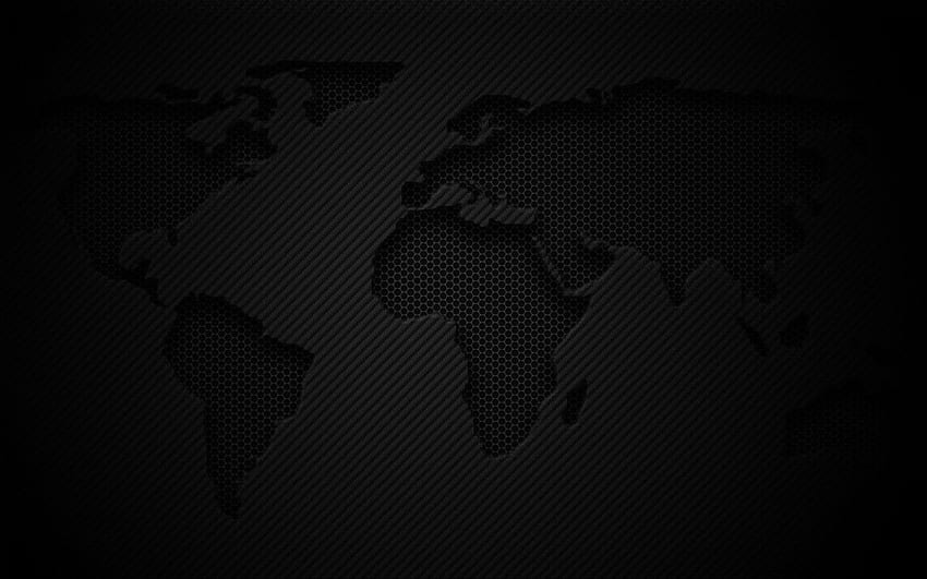 World Map Dark Mac, Black Map HD wallpaper
