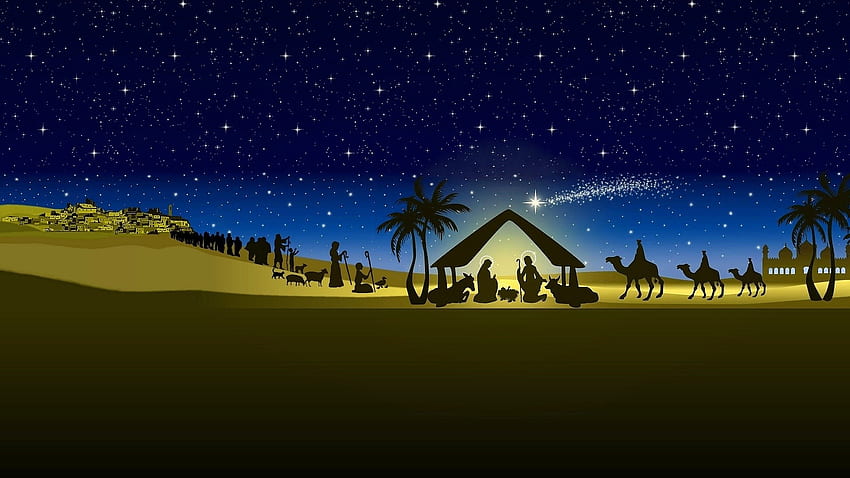 Религия, християнство, Коледа, Витлеемска нощ, Раждането на Исус HD тапет