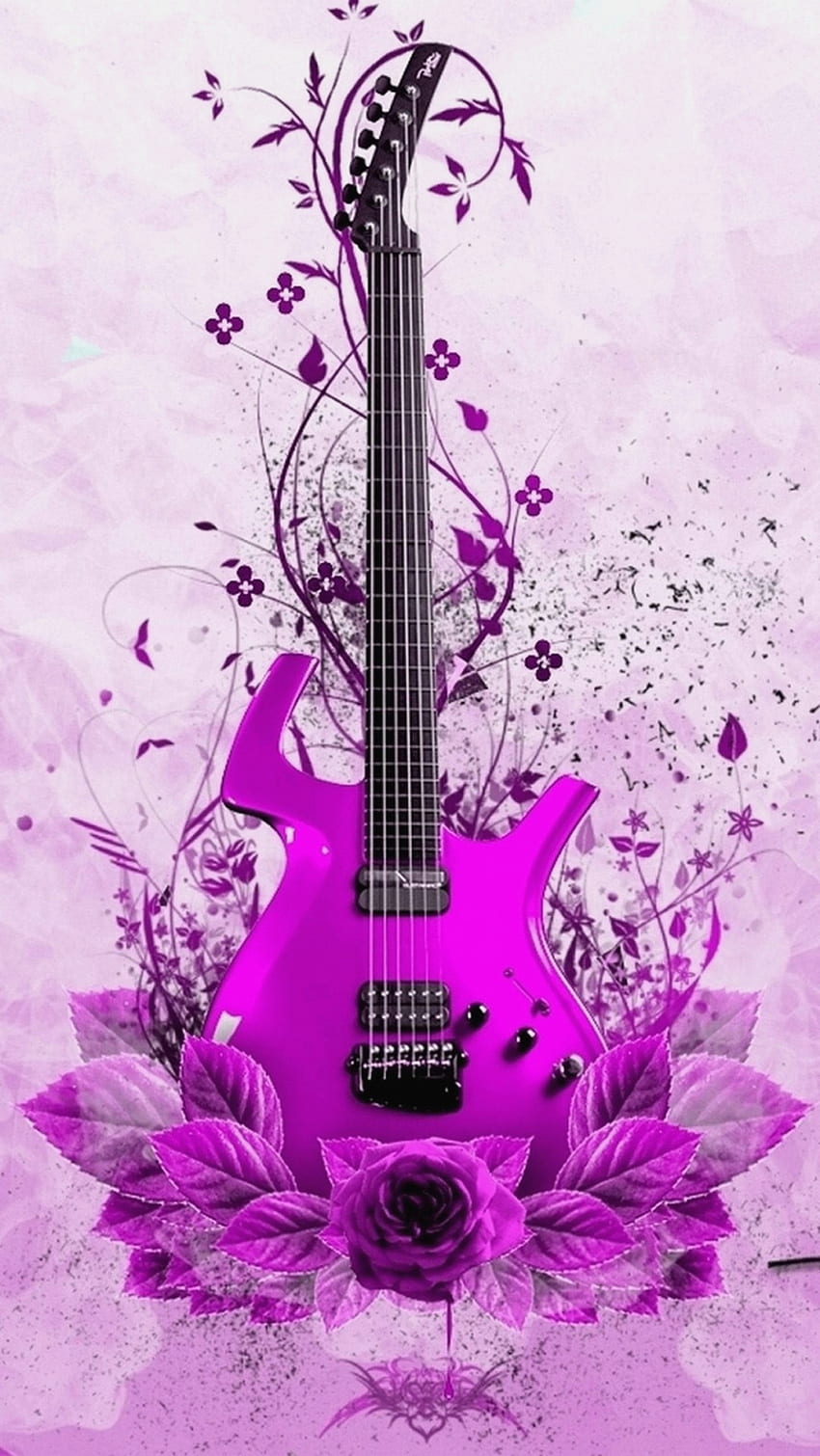 Instrumento de guitarra de música abstracta iPhone 6 Plus - Rosa fondo de pantalla del teléfono