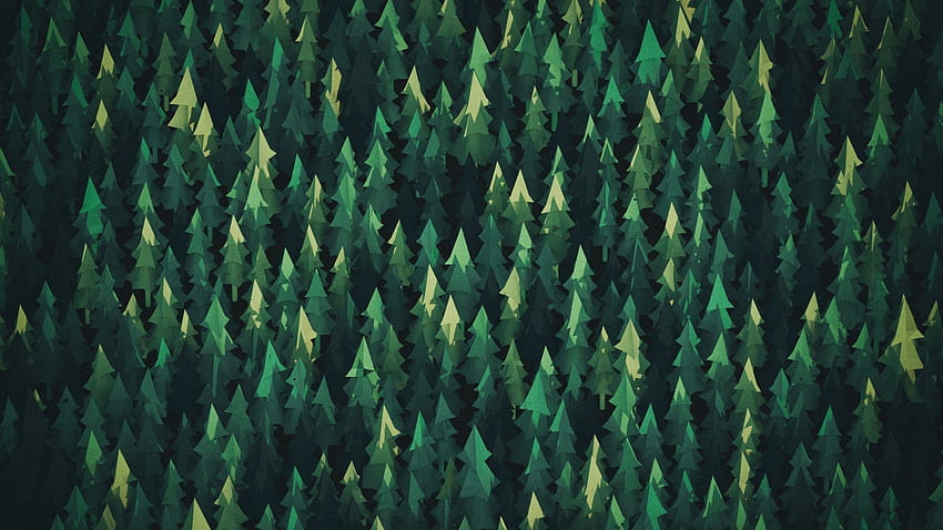 minimalizm na tle. Minimalistyczna, leśna, leśna ilustracja Tapeta HD