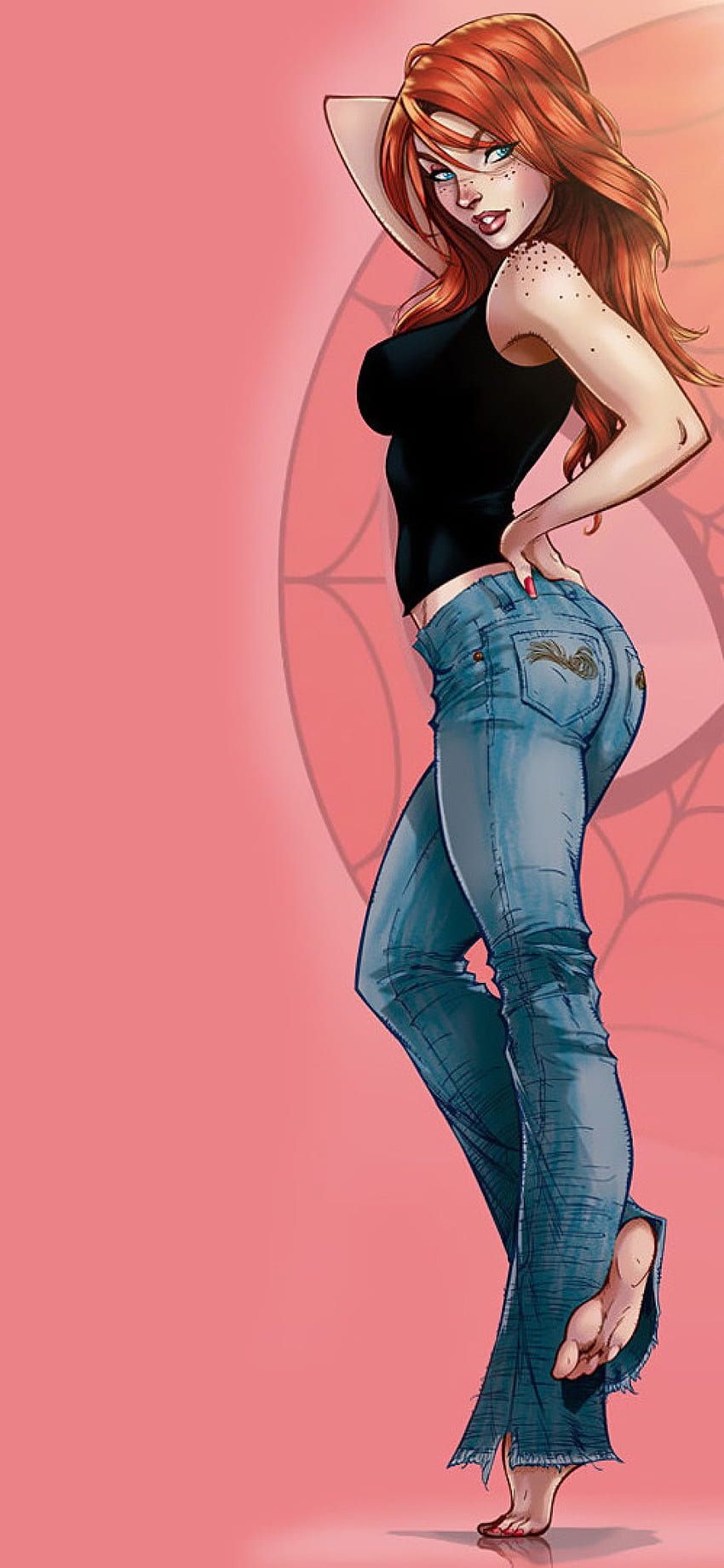 メリー・ジェーン スパイダーマン アートワーク iPhone XS, iPhone 10, iPhone X HD電話の壁紙
