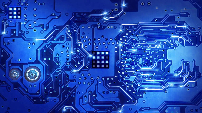 Blue Circuit Board And Empty Space Loop Stock Footage Video . HD wallpaper