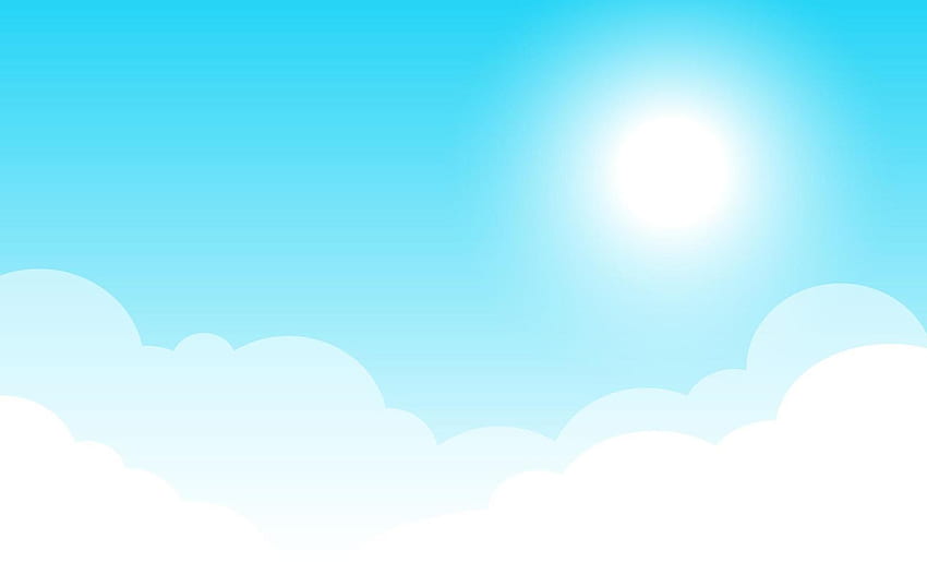 Śliczna kreskówka błękitne niebo z chmurą i słońcem wektorowym tłem 2550504 Grafika wektorowa w Vecteezy, Cartoon Rain Cloud Tapeta HD