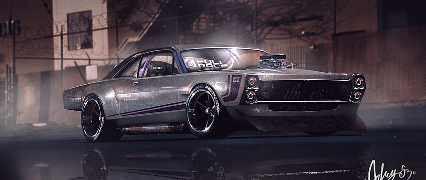 Muscle Car Graphical Art Resolution, 2560X1080 Car HD тапет