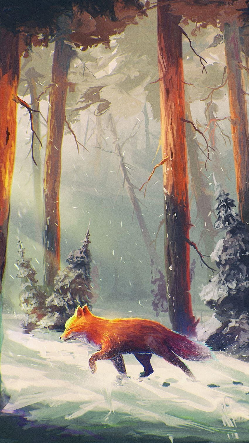 Anime Cool Fox, Christmas Fox HD phone wallpaper