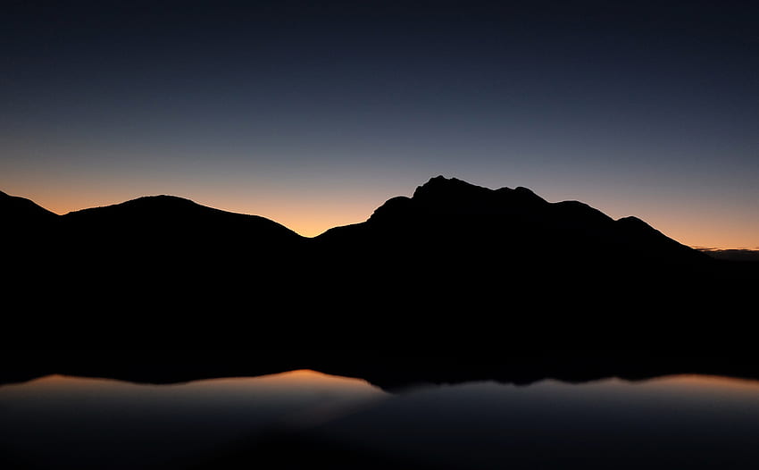 oscuro, PNG, anochecer, increíble, puesta de sol, , noche, montaña, , silueta, reflejo, agua, , azul, aky. Mocah fondo de pantalla