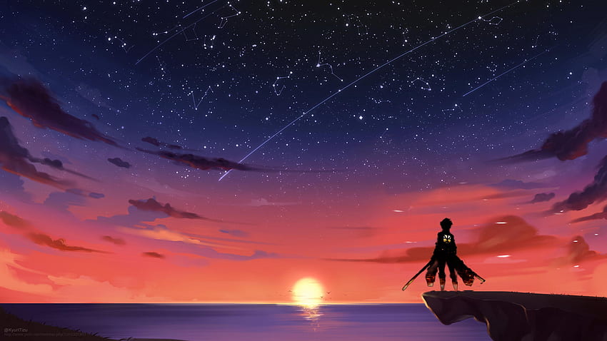 Anime Sunset - & Background, Attack On Titan Landscape HD wallpaper