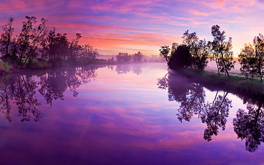 Purple River Reflection MacBook Air HD wallpaper