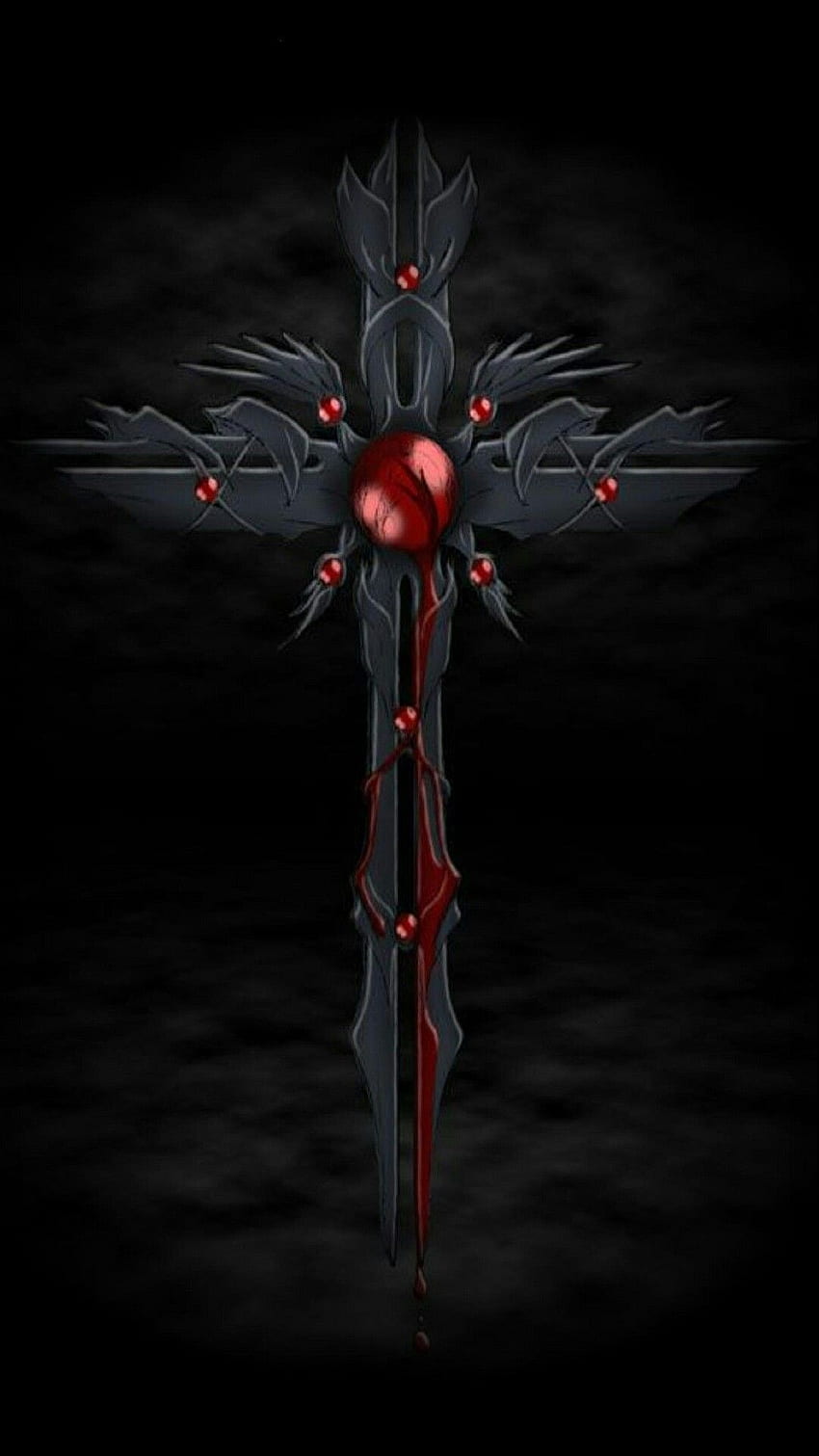 Croix gothique rouge et noire. Cellule . gothique Fond d'écran de téléphone HD