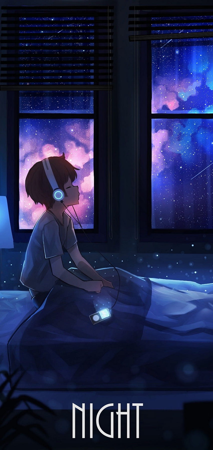 a boy listening music in night. Anime , Cool anime , Anime scenery, Anime Girl Listening to Music HD phone wallpaper